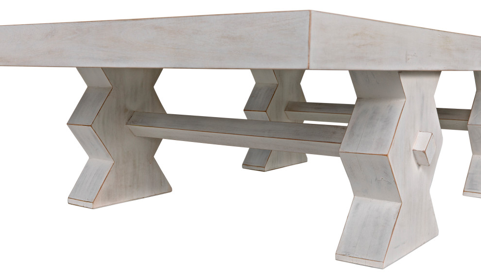 Suzu Coffee Table  White Wash   Farmhouse   Coffee Tables   by Noir  Houzz