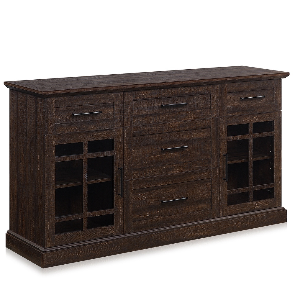 BELLEZE Astorga Sideboard With Drawers   Adjustable Shelves  2 Colors