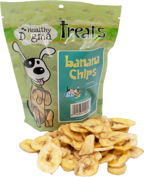 Healthy Dogma Grain-Free Banana Chips Dog Treats， 6-oz bag