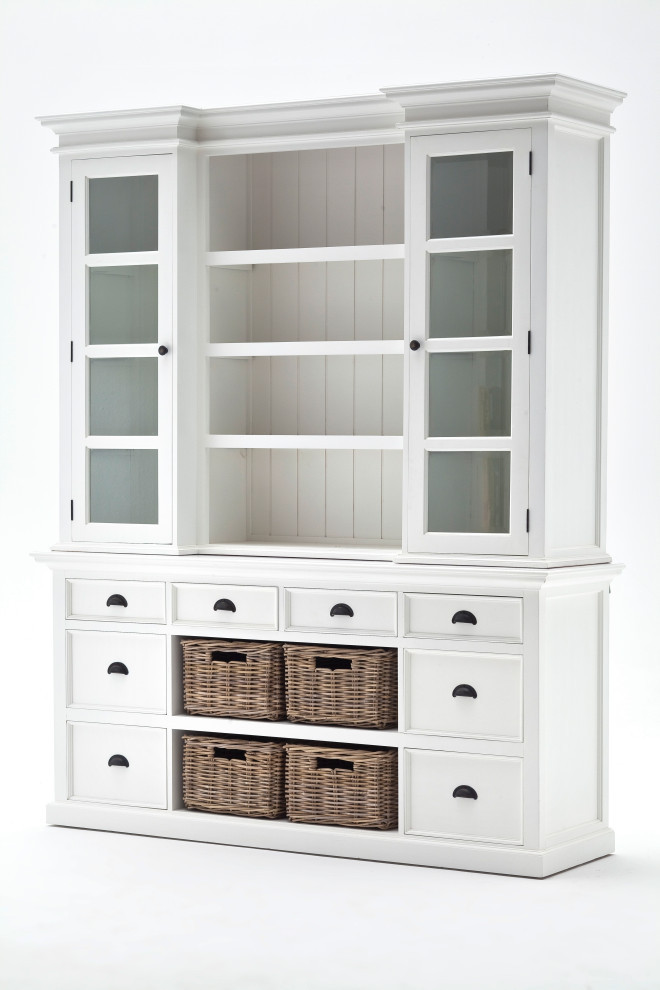 Halifax Library Hutch With basket set   Contemporary   Bookcases   by Nova Solo Furniture  Houzz