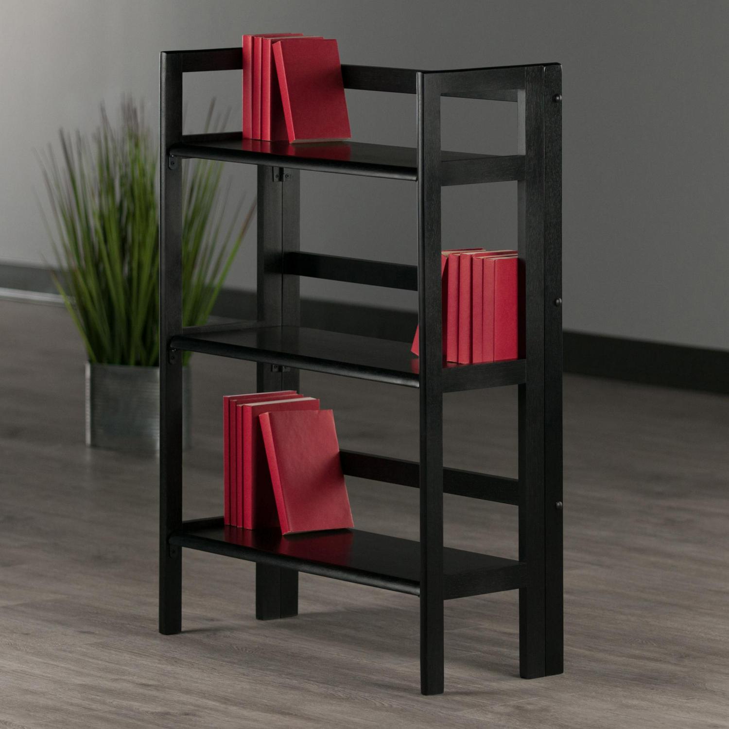 Winsome Wood Terry 3Tier Foldable Shelf Stackable Black Finish  Crowdfused