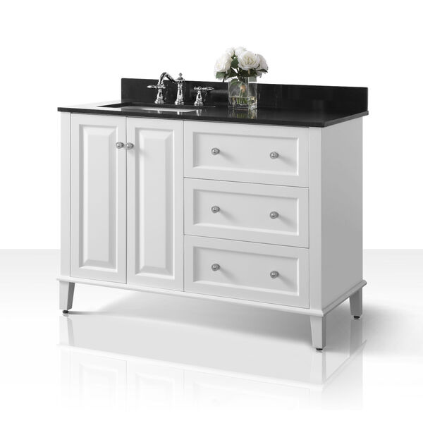 Hannah White 48-Inch Left Basin Vanity Console