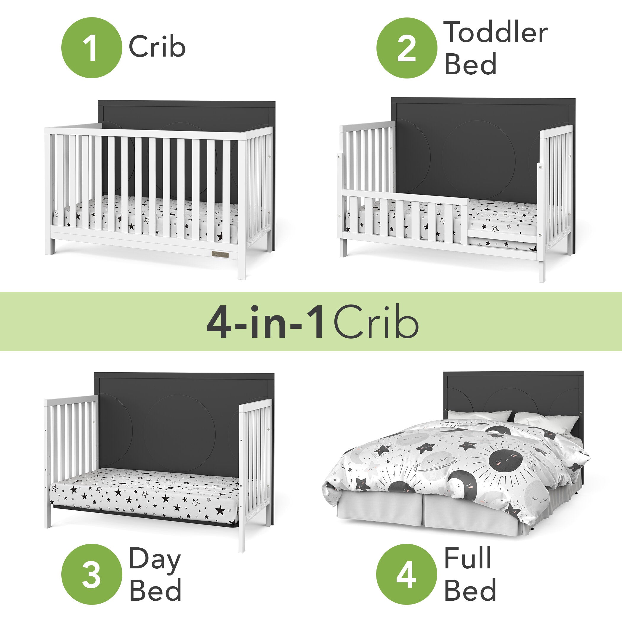 Child Craft Orbit 3-Piece Nursery Set with 4-in-1 Convertible Crib