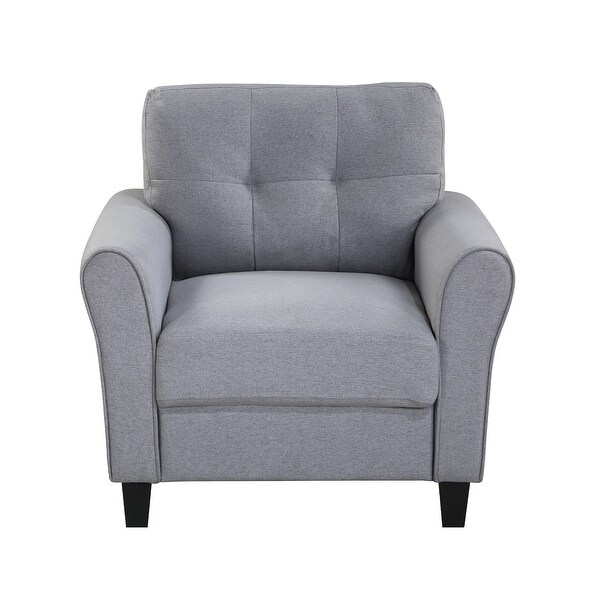 1-Seat Modern Accent Living Room Armchair Linen Upholstered Couch Furniture