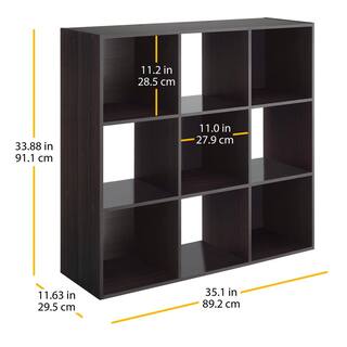 35 in. H x 35 in. W x 11 in. D Espresso 9-Cube Organizer 64228859ESPRBB