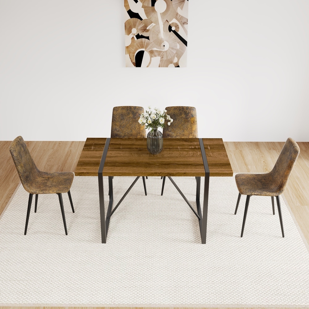 Rectangular Wood Dining Table For 4 6 Person