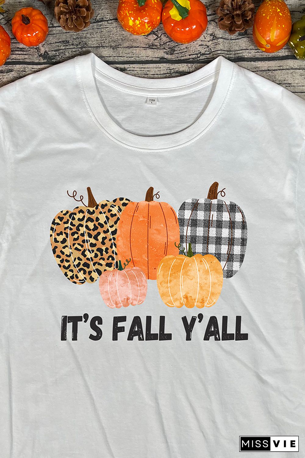 Fall Pumpkin Printed Graphic Tees for Women Wholesale Short Sleeve T shirts Top