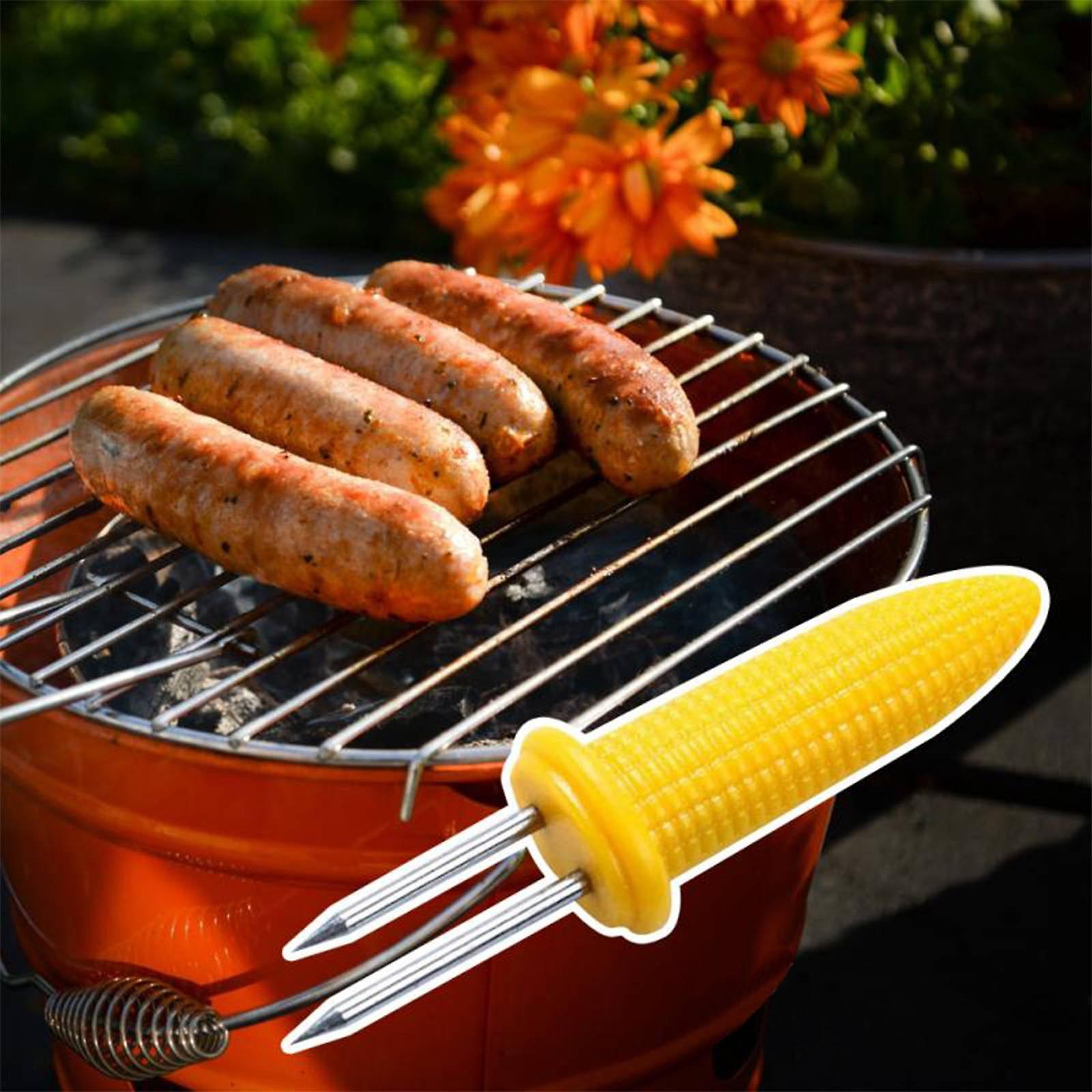 10pcs Fork Corn Skewer Stainless Steel Corn Holders Corn On The Cob Skewers Fruit Forks Outdoor Barbecue Tool Kitchen Bbq Tools