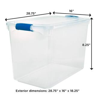 HOMZ 112 qt. Heavy Duty Clear Plastic Stackable Storage Containers (6-Pack) 3 x 3450CLRDC.02