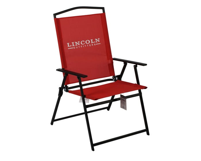 Lincoln Outfitters XL Sling Folding Chair， Oxy Fire - 89-274-0204