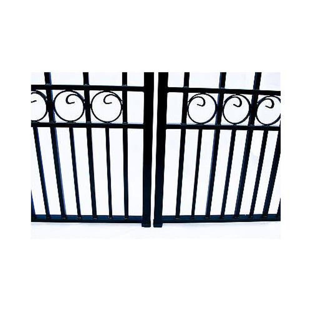 ALEKO Paris Style 16 ft. x 6 ft. Black Steel Dual Driveway Fence Gate DG16PARD-HD