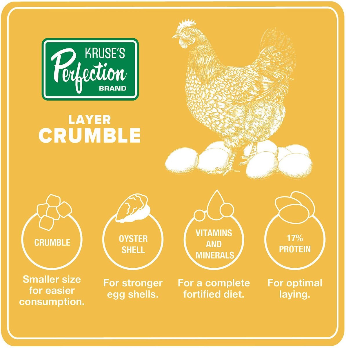 Kruse's Perfection Brand Poultry Layer Crumble Chicken Feed