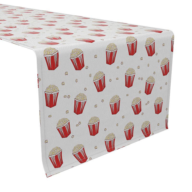 Table Runner， 100% Cotton， 16x72， Movie Time Popcorn