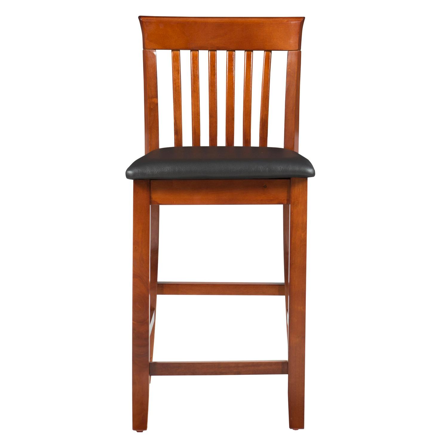 Linon Nataly 25  Mission Back Counter Stool Dark Cherry  Crowdfused