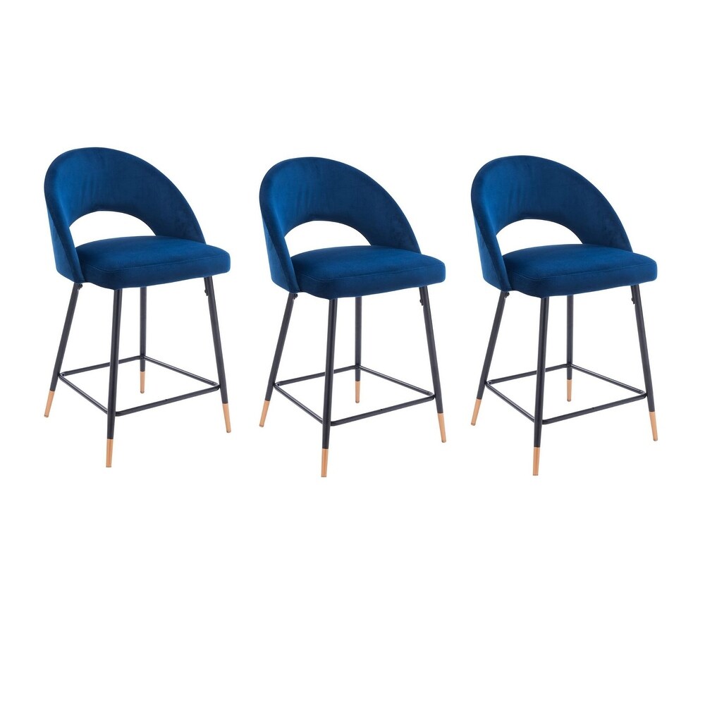 Velvet Counter Stool (Set of 3)   35'' H x 23'' W x 20'' D