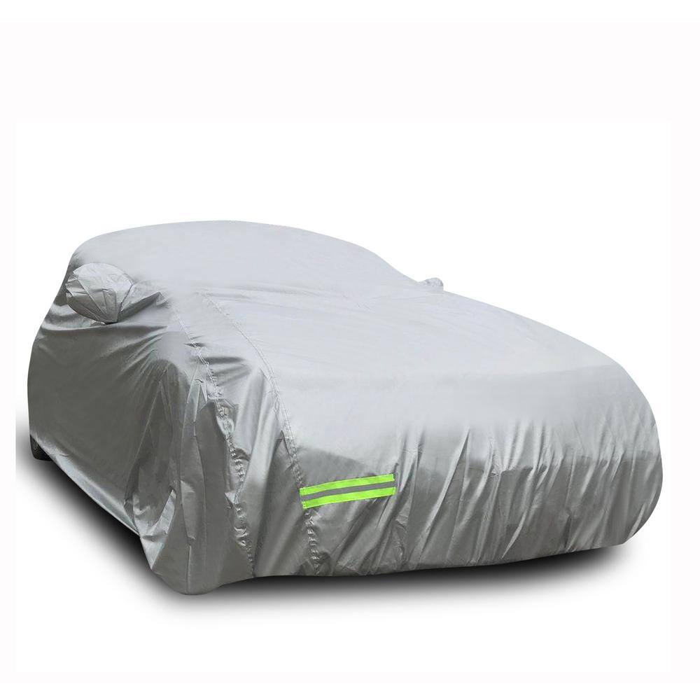 Mockins 190 in. x 75 in. x 60 in. Heavy-Duty 190T Silver Polyester Waterproof Car Cover MA-47