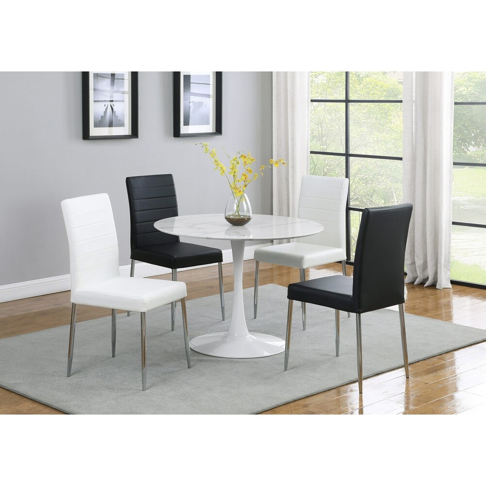 Round Dining Table in White Finish