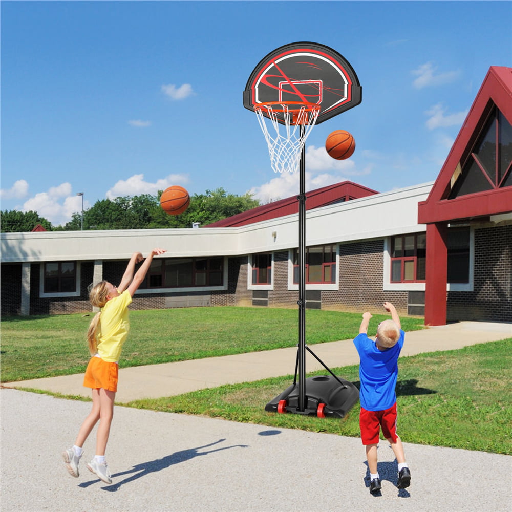 Topeakmart 7-9ft Youth Adjustable Height Basketball Hoop System for Outdoors