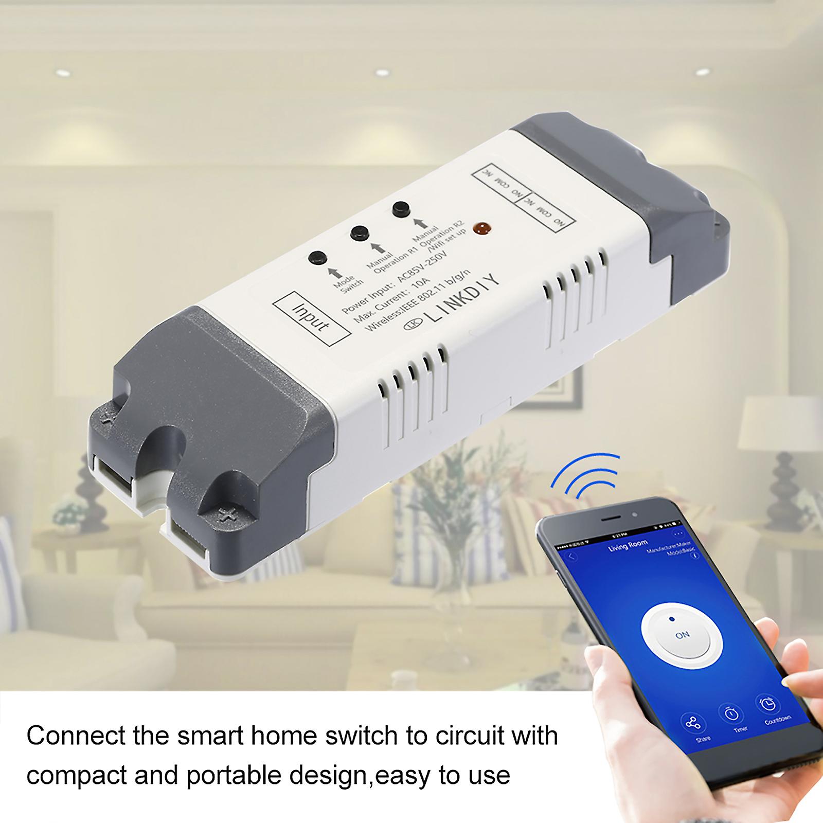 White Ewelink Smart Wifi Switch Universal Module 2ch Ac85-250v Wireless Switch Timer Phone App Remote Control Compatible With 