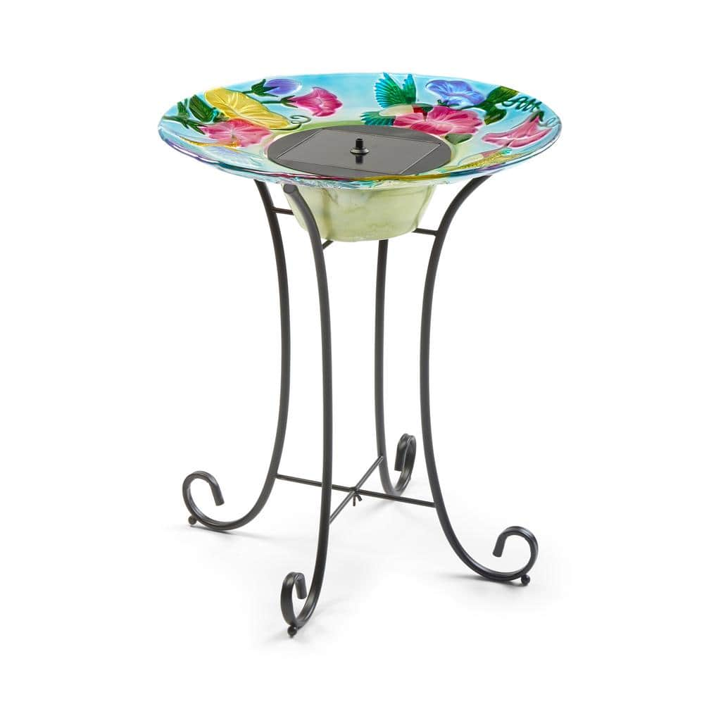 Smart Solar Hummingbird Glass Solar Birdbath 20224R01