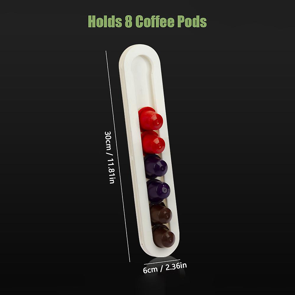 White Type A Coffee Pod Holder Capsule Rack Holds 8 Capsules Wall-mounted Coffee Pods Organizer Storage Shelf For Home Cafe Hotel