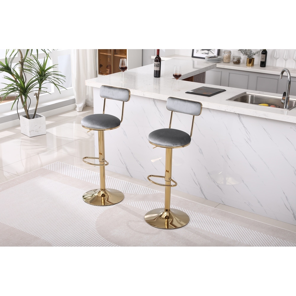 Bar Stools with Back and Footrest Counter Height Dining Chairs 2pcs/ctn