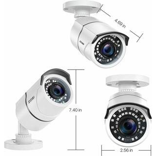 ZOSI 2.0MP Wired 1080p Outdoor Bullet Security Camera 4-in-1 Compatible for 1080p720p TVICVIAHDCVBS DVR 1AK-2612C-WS