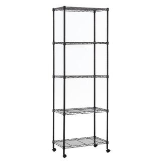 mzg Black Coating 5-Tier Steel Garage Storage Utility Wire Shelving Unit with 4-Casters (14 in. x 30 in. x 59 in.) E3575150OK501AC