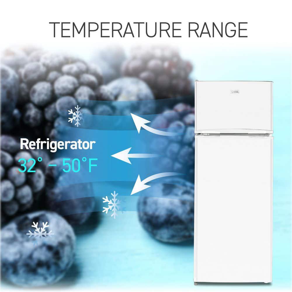 Commercial Cool 77 cu ft Top Freezer Refrigerator in White