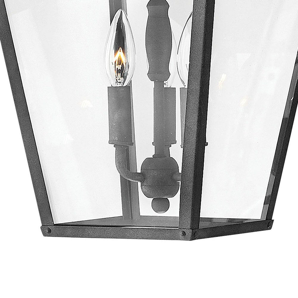 3 Light Large Outdoor Hanging Lantern in Traditional Style 11 inches Wide By 23.25 inches High-Aged Zinc Finish-Incandescent Lamping Type Bailey