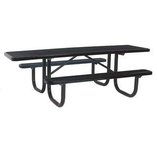 Ultra Play 8 ft. Black Diamond Portable Commercial Park ADA Rectangular Table PBK238H-V8BK