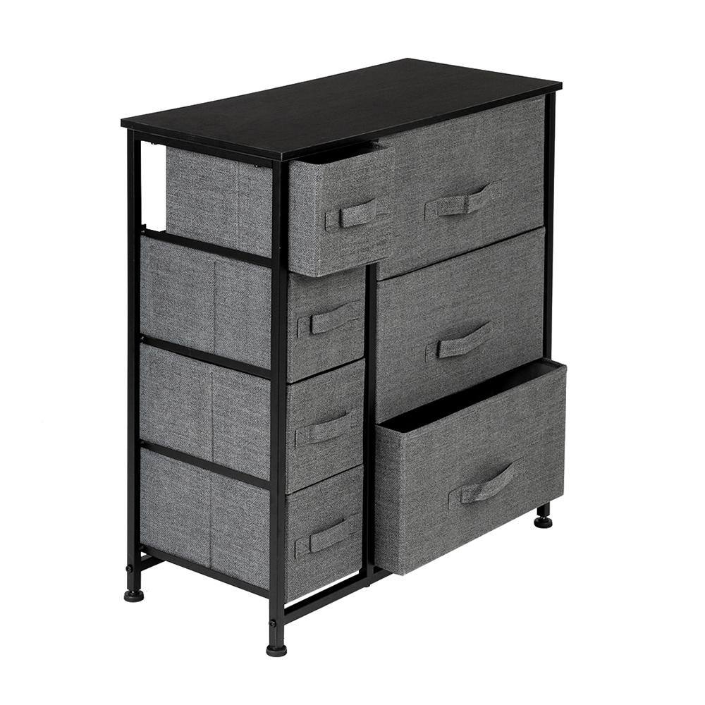 Karl home 11.81 in. W x 28.74 in. H Gray 7-Drawer Fabric Storage Chest with Gray Drawers 302992574508