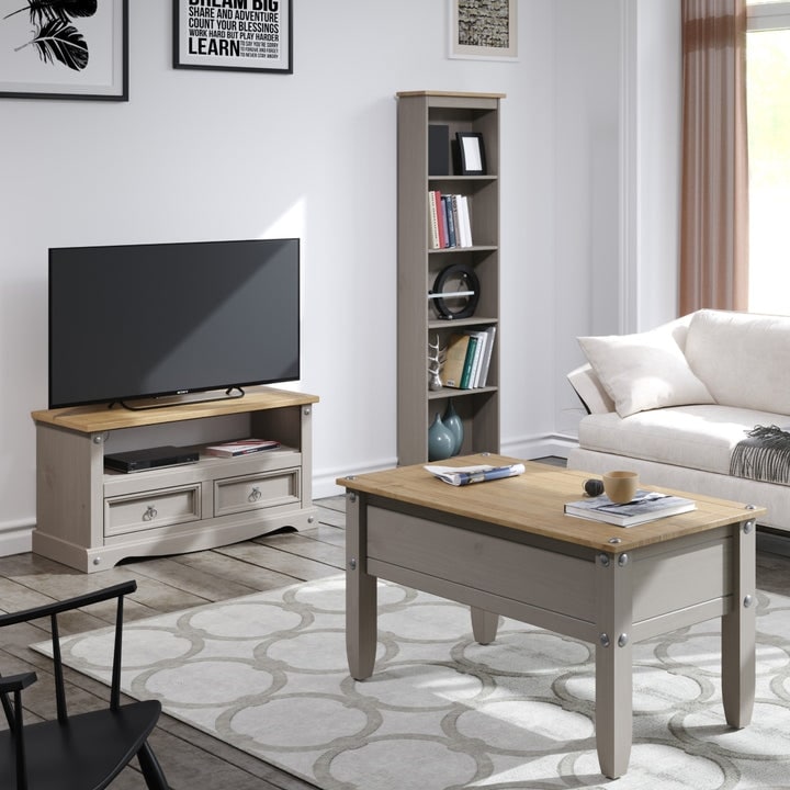 Wood Bookcase Tall Narrow Corona Collection  Furniture Dash