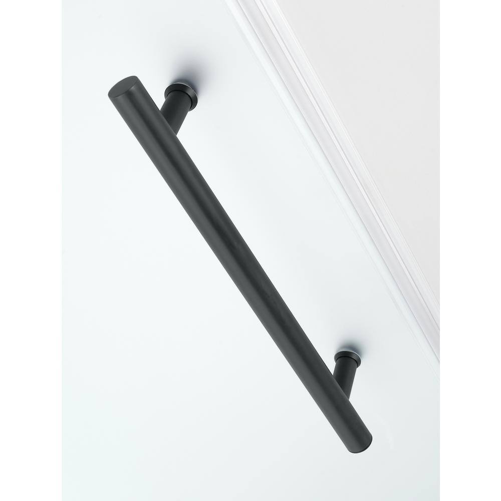 Aston Langham 56 in. to 60 in. x 60 in. Frameless Sliding Tub Door with Frosted Glass in Matte Black TDR978F-MB-60-10