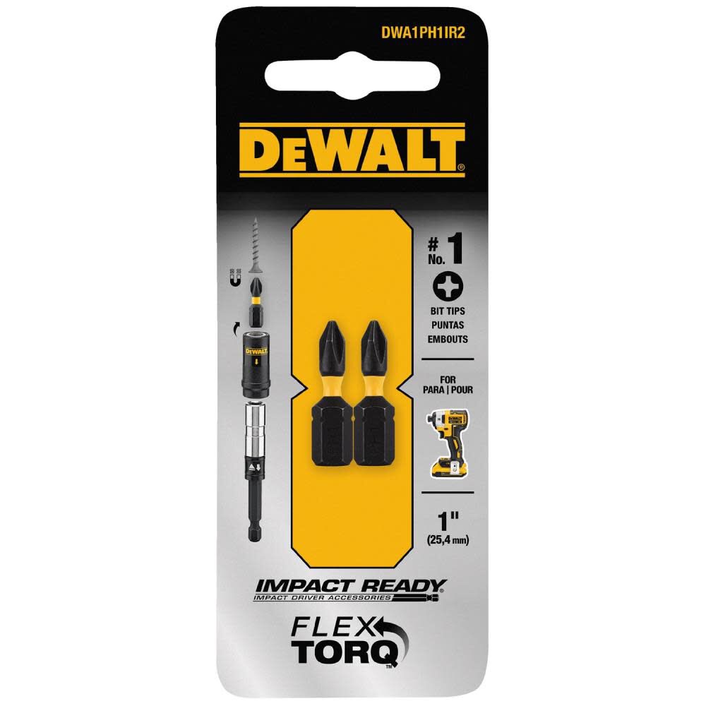 DEWALT 1-in Phillips No.1 Impact Ready 2 pk DWA1PH1IR2 from DEWALT