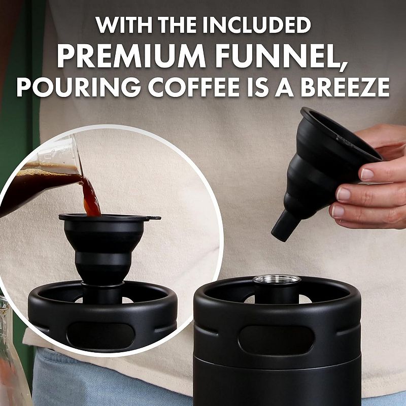 Nitro Cold Brew Maker with Pressure Relieving Valve and Creamer Faucet