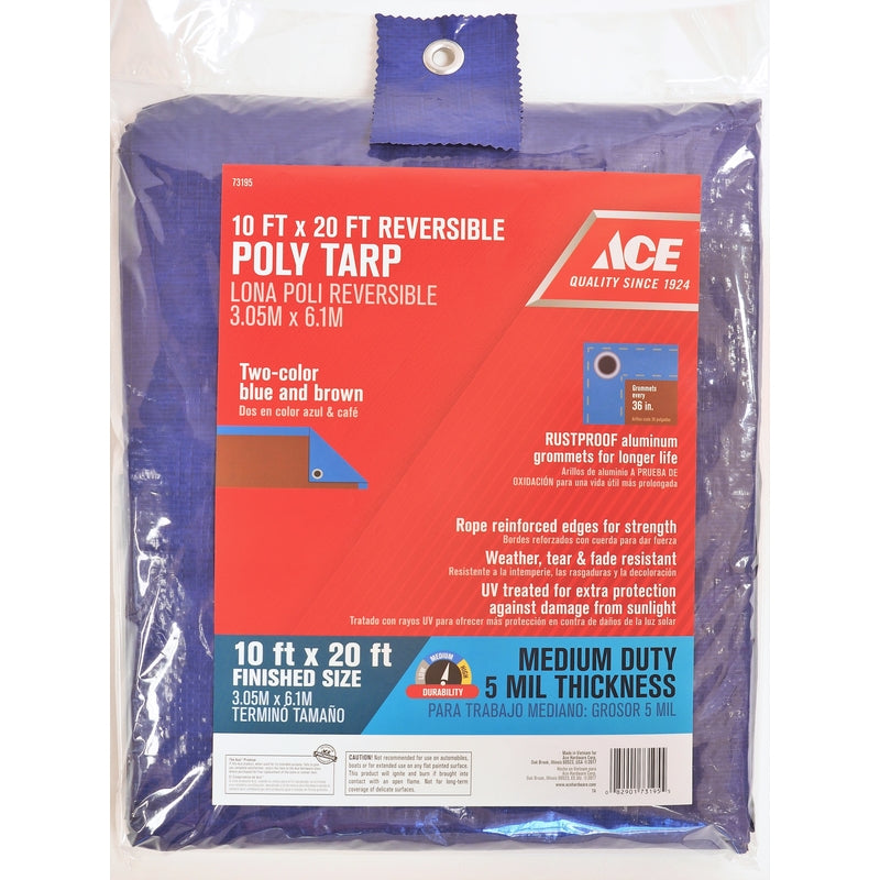 TARP POLY BLUE/BRN 10X20