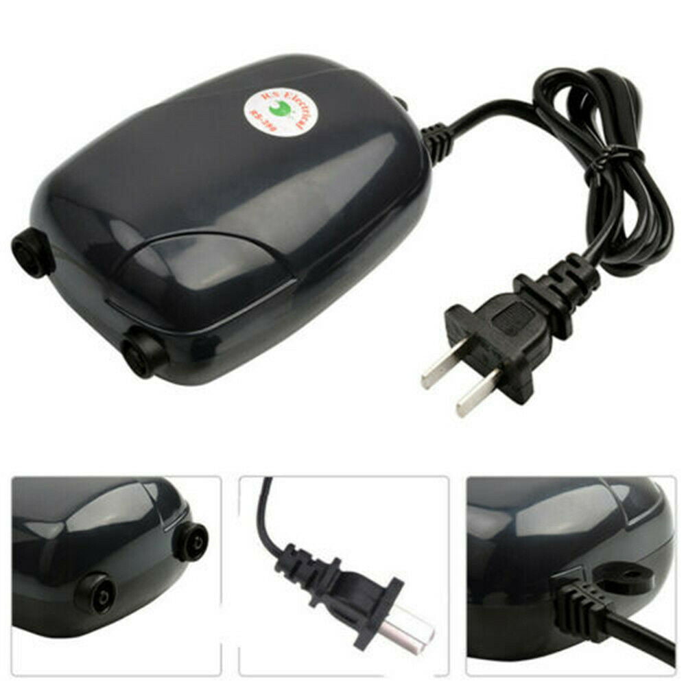 300 Gallon Silent Air Pump Aquarium Fish Tank Pump Hydroponic Oxygen 2 Outlets Pump with 2 Air Bubble Stone and Bubble Tube - MASCARRY