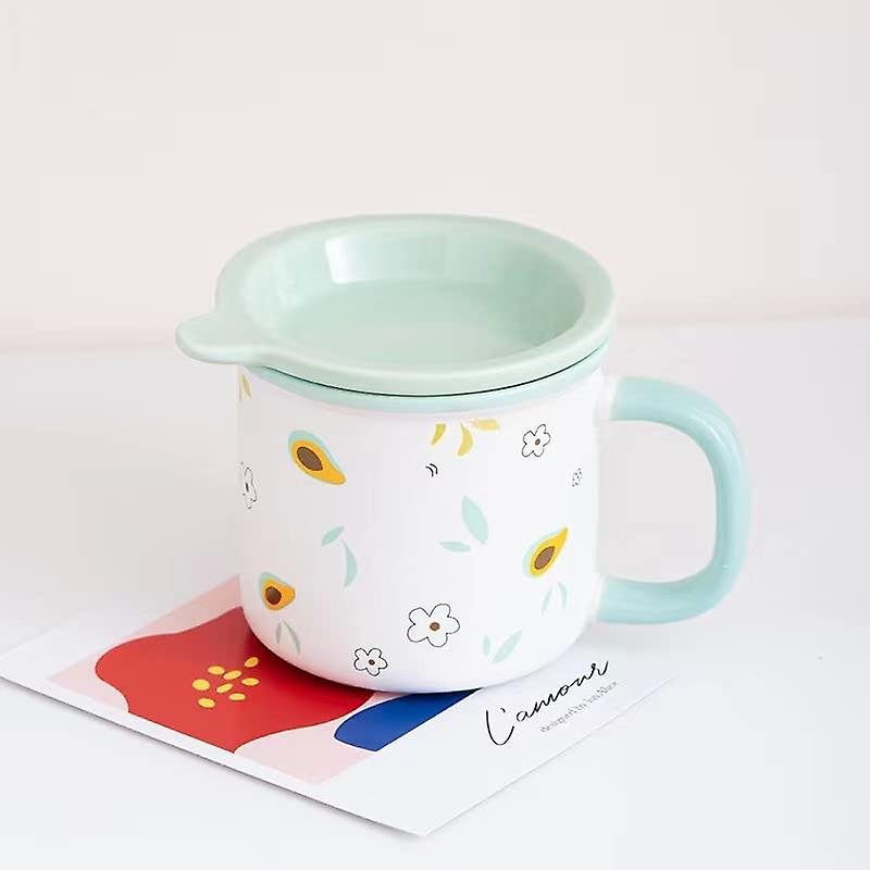 Creative Cartoon Lovely Strawberry Wind Glass Mugs With Cover Lid Spoon Transparent Breakfast Coffee Tea Milk Cup (a)