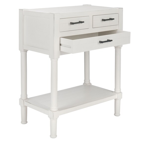 SAFAVIEH Filbert Distressed White 3-Drawer Console Table