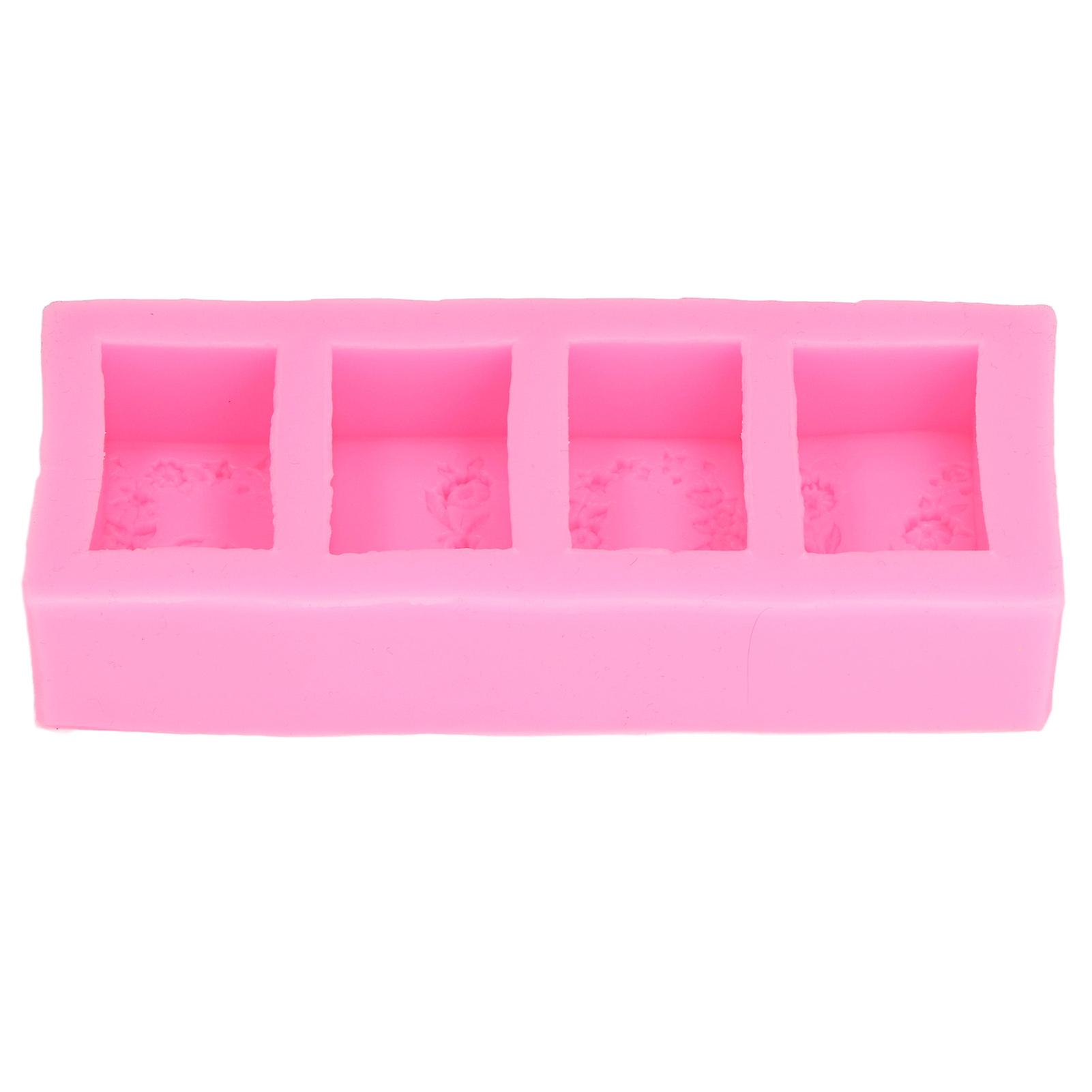 Silicone Mold Four Flower Cane Silicone Soap Fondant Cake Jell Pudding Mold Decoration