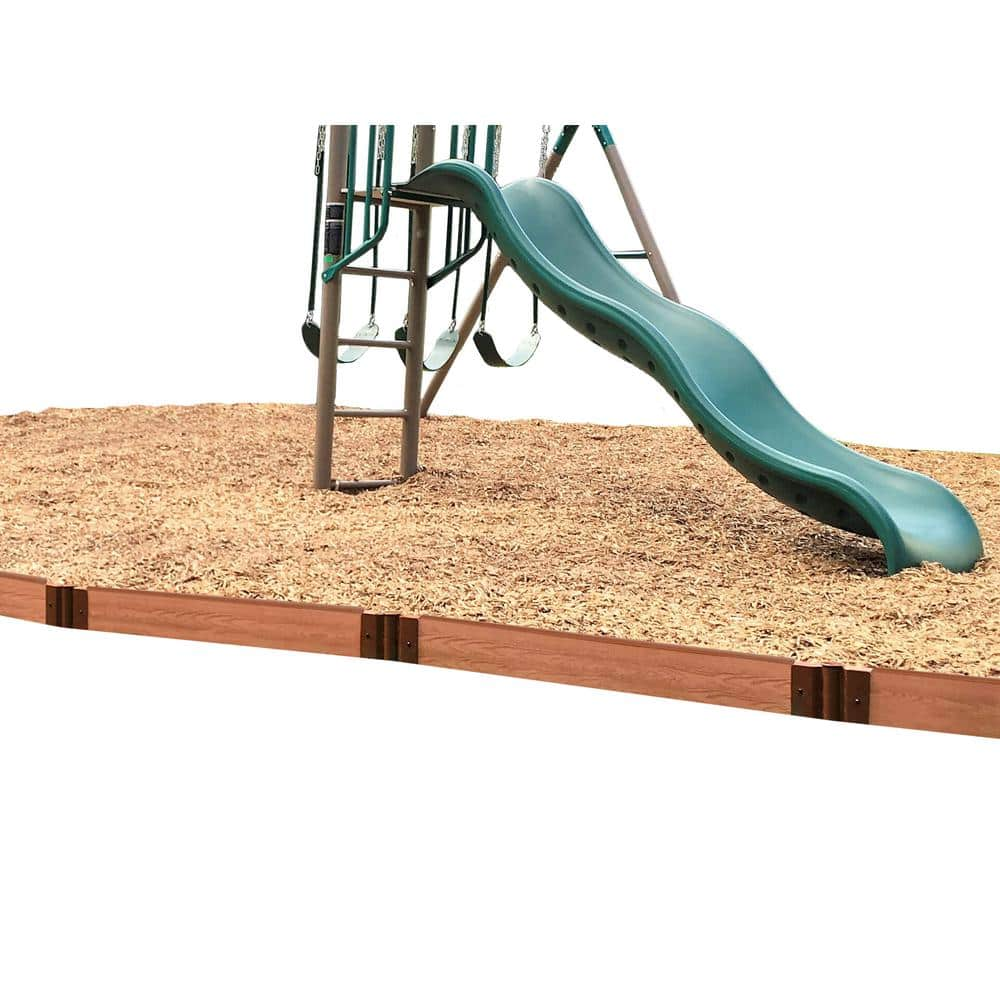 Frame It All 1 in. Profile Classic Sienna 16 ft. Straight Playground Border 300001051