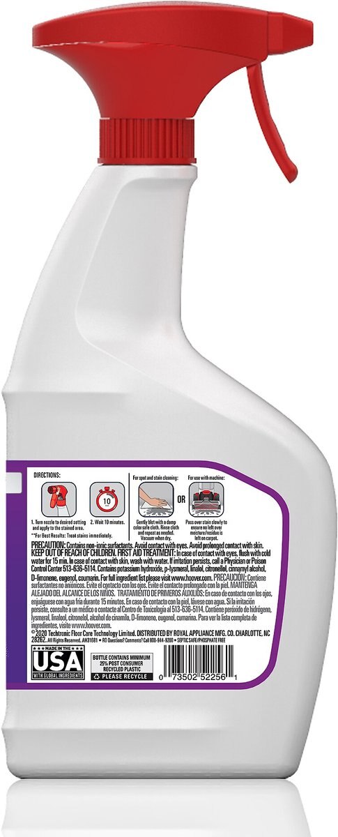 Hoover Paws and Claws Pet Stain Remover， 22-oz bottle