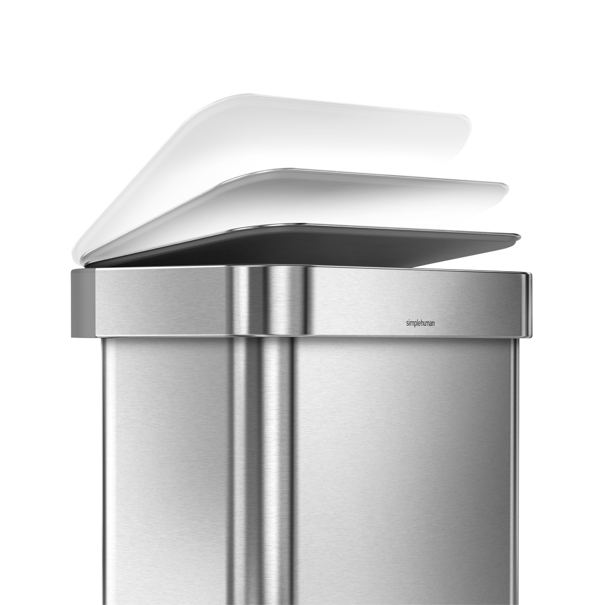 simplehuman Stainless Steel 12 gal Rectangular Trash Can with Liner Pocket