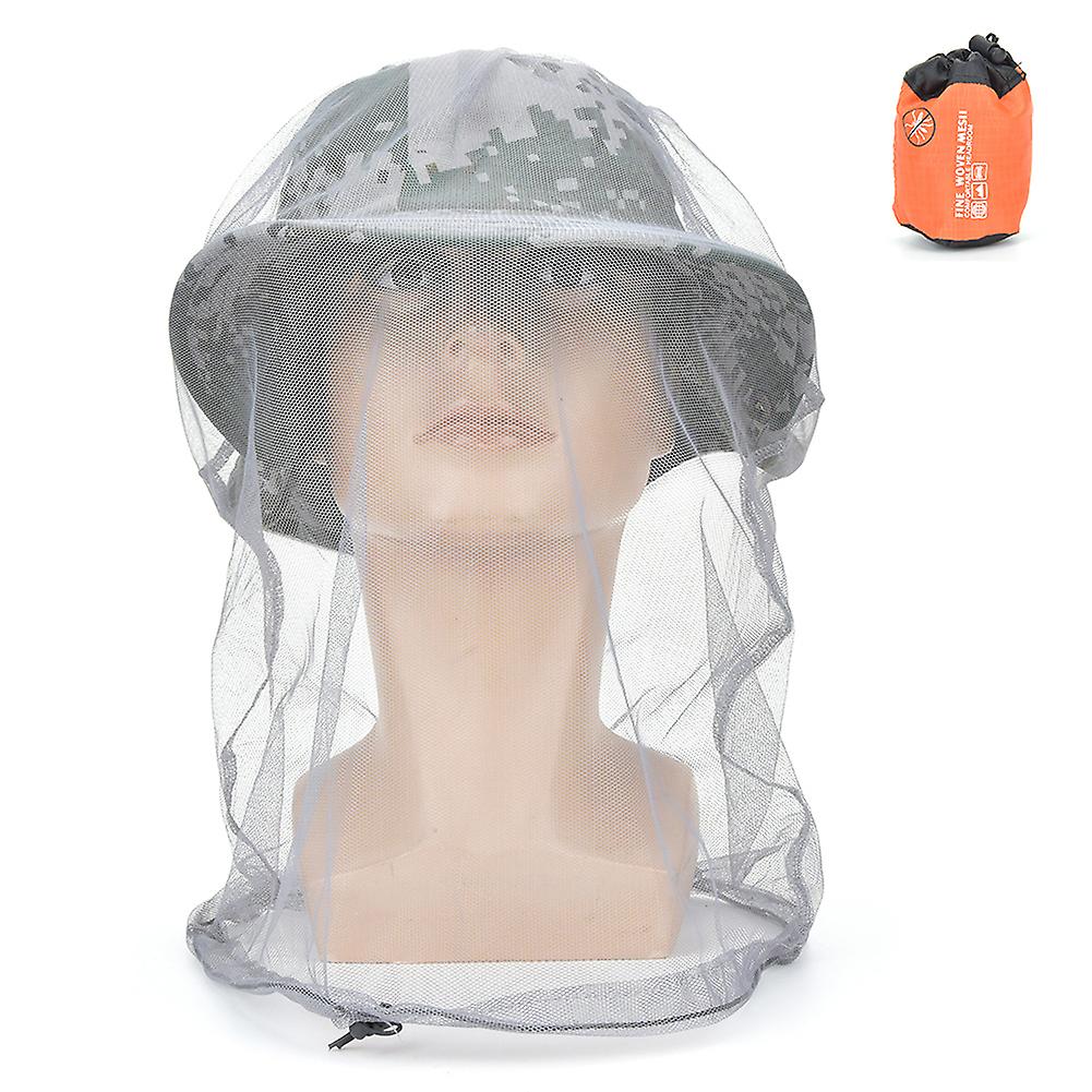 5pcs Outdoor Anti-dust Breathable Anti-mosquito Mesh Hat Insect Prevention Net Anti-bee For Fishing Travelgray