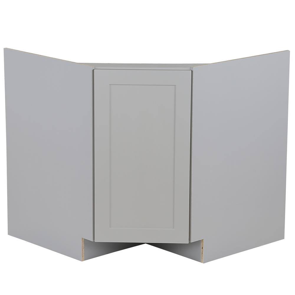 Hampton Bay Cambridge Gray Shaker Ready to Assemble Corner Sink Base Cabinet (36 in. W x 24.5 in. D x 34.5 in. H) CA3635C-KG