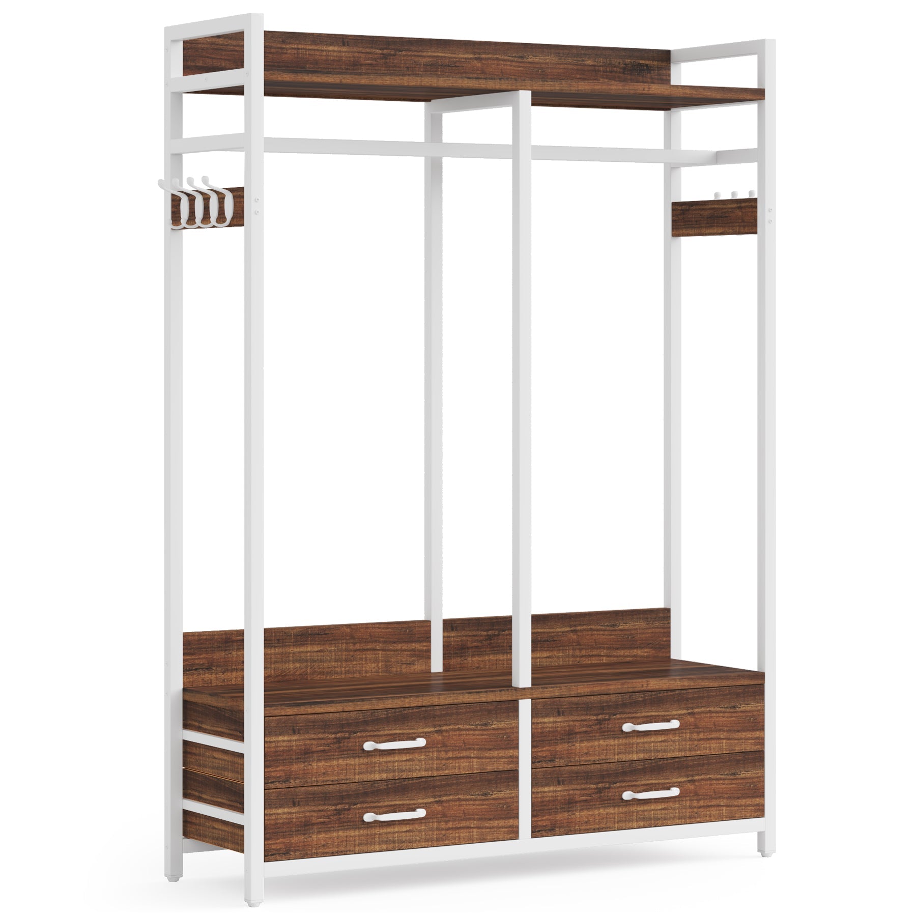 Freestanding Closet Organizer, Garment Rack with Drawers & Shelves