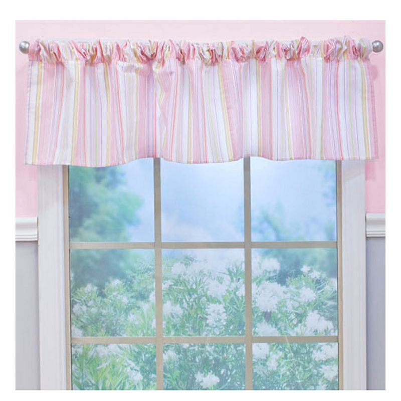 Pink Stripe Window Valance， 1 Pack