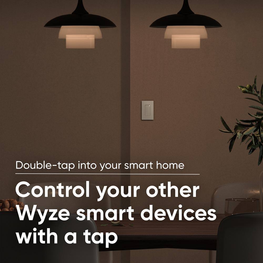 WYZE Smart 15 Amp Programmable Touch and Push Button Light Switch White (1-Pack) WLPS1-RB