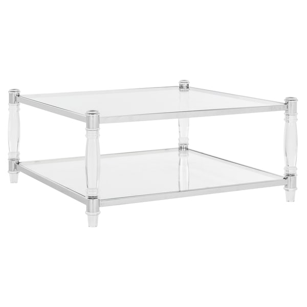 SAFAVIEH Couture High Line Collection Isabelle Acrylic Silver Coffee Table - 38.5